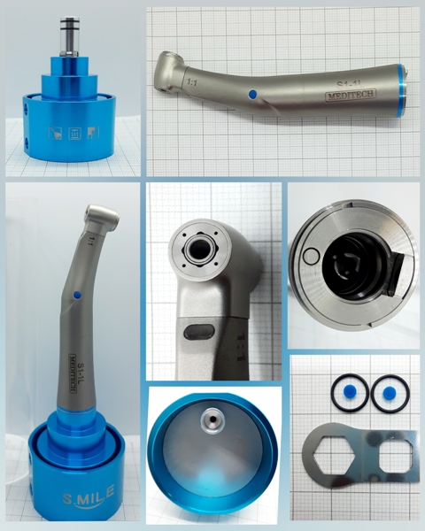 Наконечник микром. угловой S.MIL.E (MEDITECH) LED кнопочный внутренняя вода S1-1L 